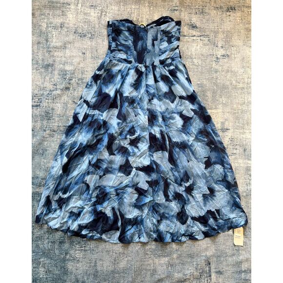 Abercrombie and Fitch Blue Pattern Strapless Hardware Cutout Maxi Dress XL - Picture 3 of 12